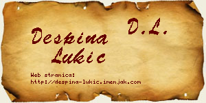 Despina Lukić vizit kartica